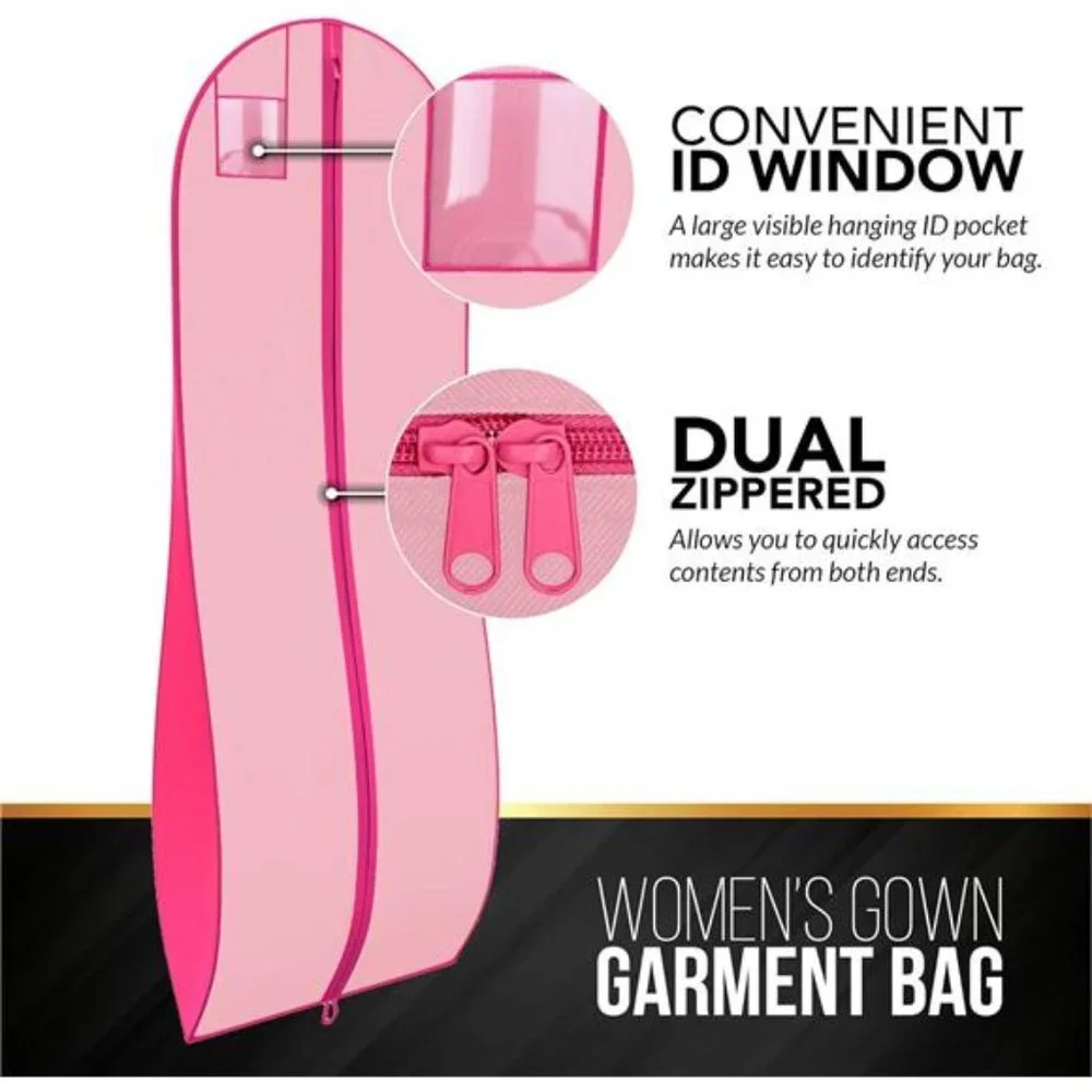Women’s Dress and Gown Garment Bag -72”x24” and 10” Tapered Gusset -Your Bags
